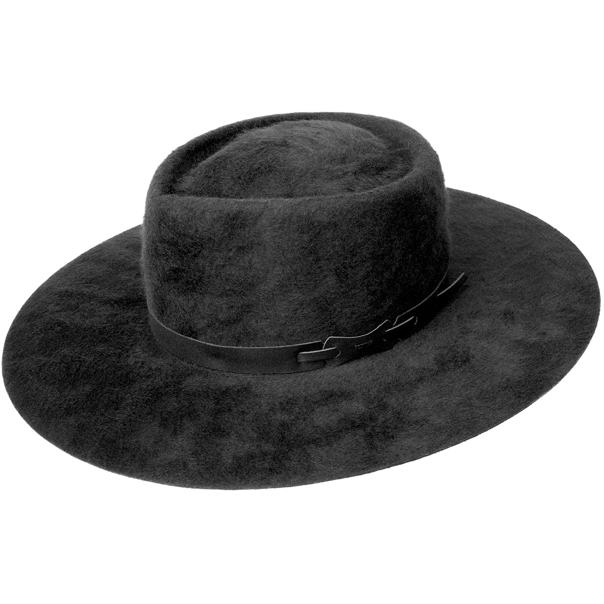Woolrich Black Wide-Brim Fedora with Leather Trim Woolrich Men main image 4