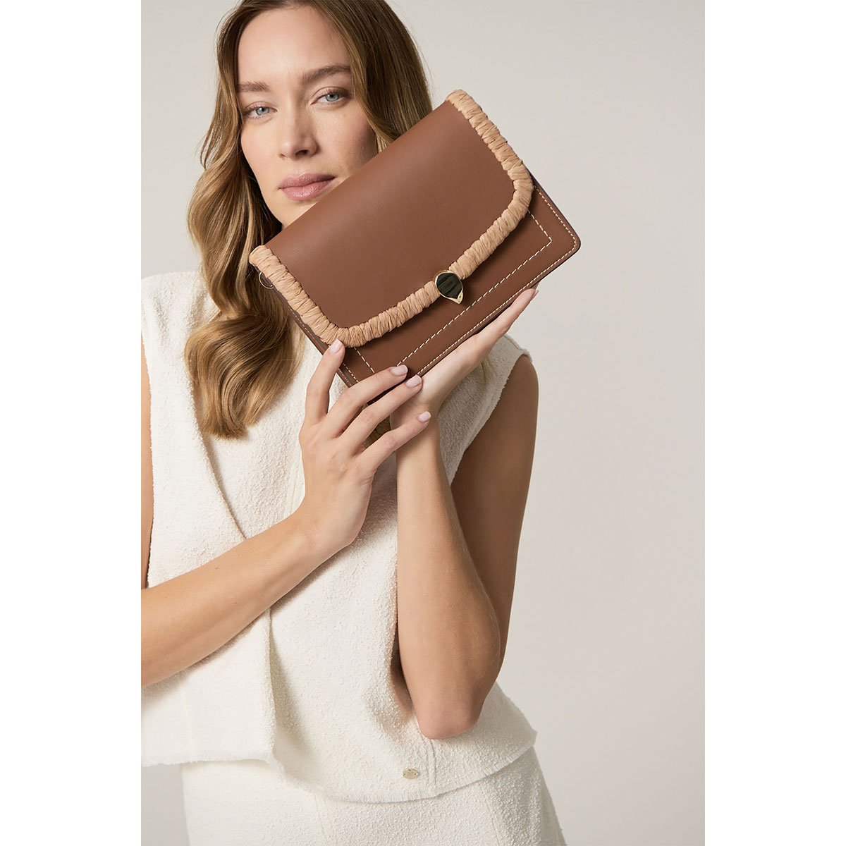 Helen Kaminski Dauphine Crossbody with Raffia Bag – Hats.com