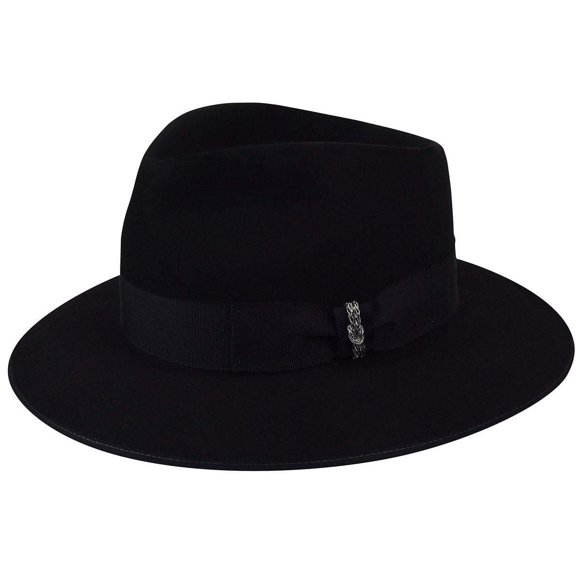 Auman Fedora – Black Fur Felt | Hats.com display picture 1
