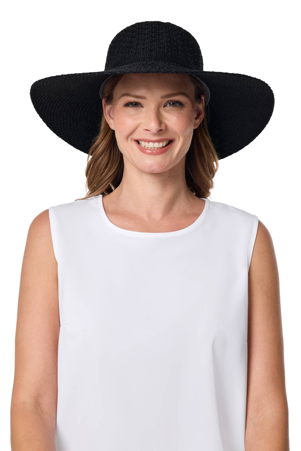 Image of Perla Packable Wide Brim Hat | Black product