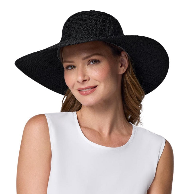 Perla Packable Wide Brim Hat | Black – Hats.com