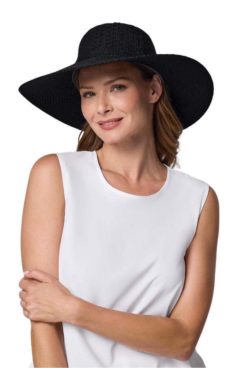 Image of Perla Packable Wide Brim Hat | Black product