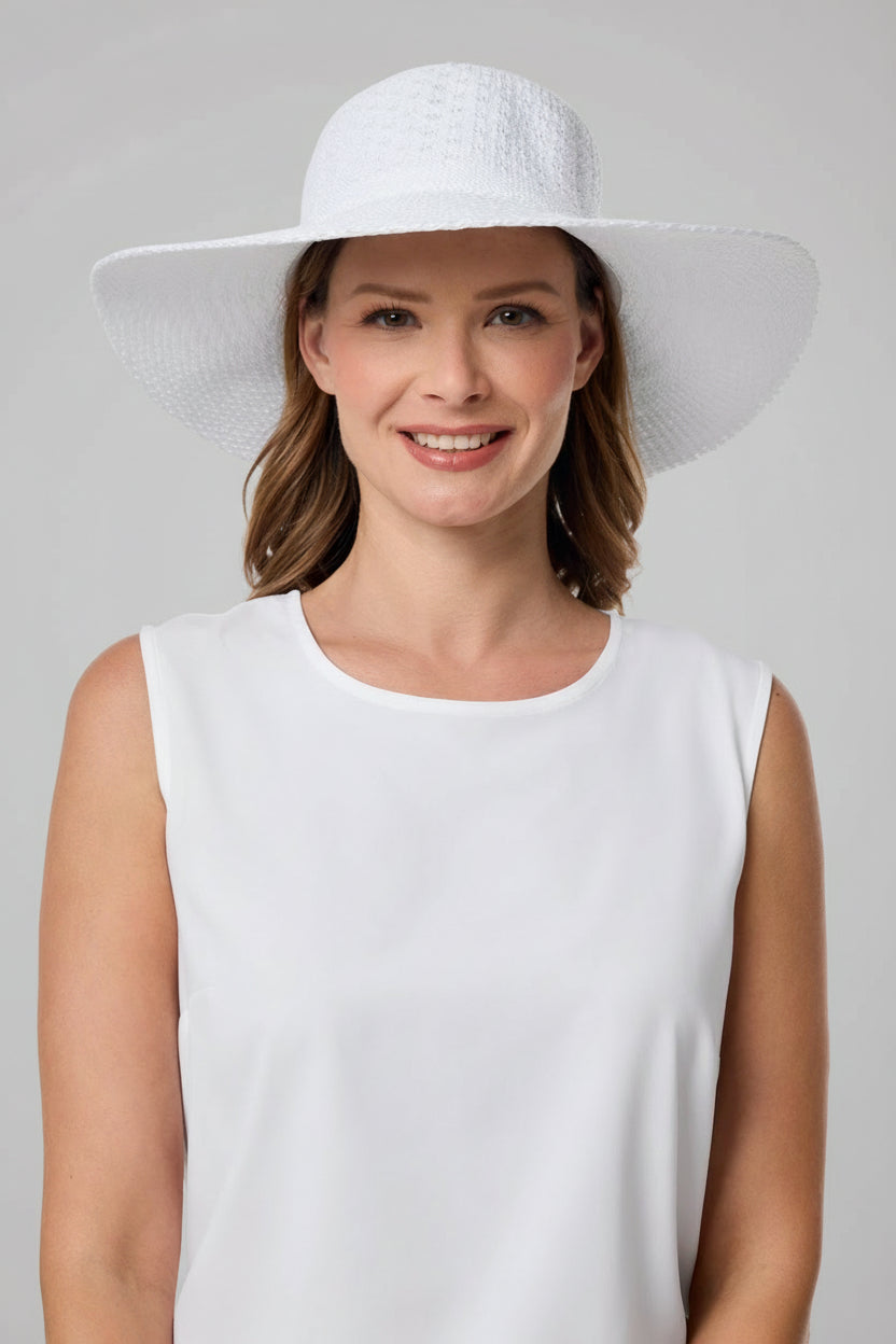 Image of Perla Packable Wide Brim Hat | White product