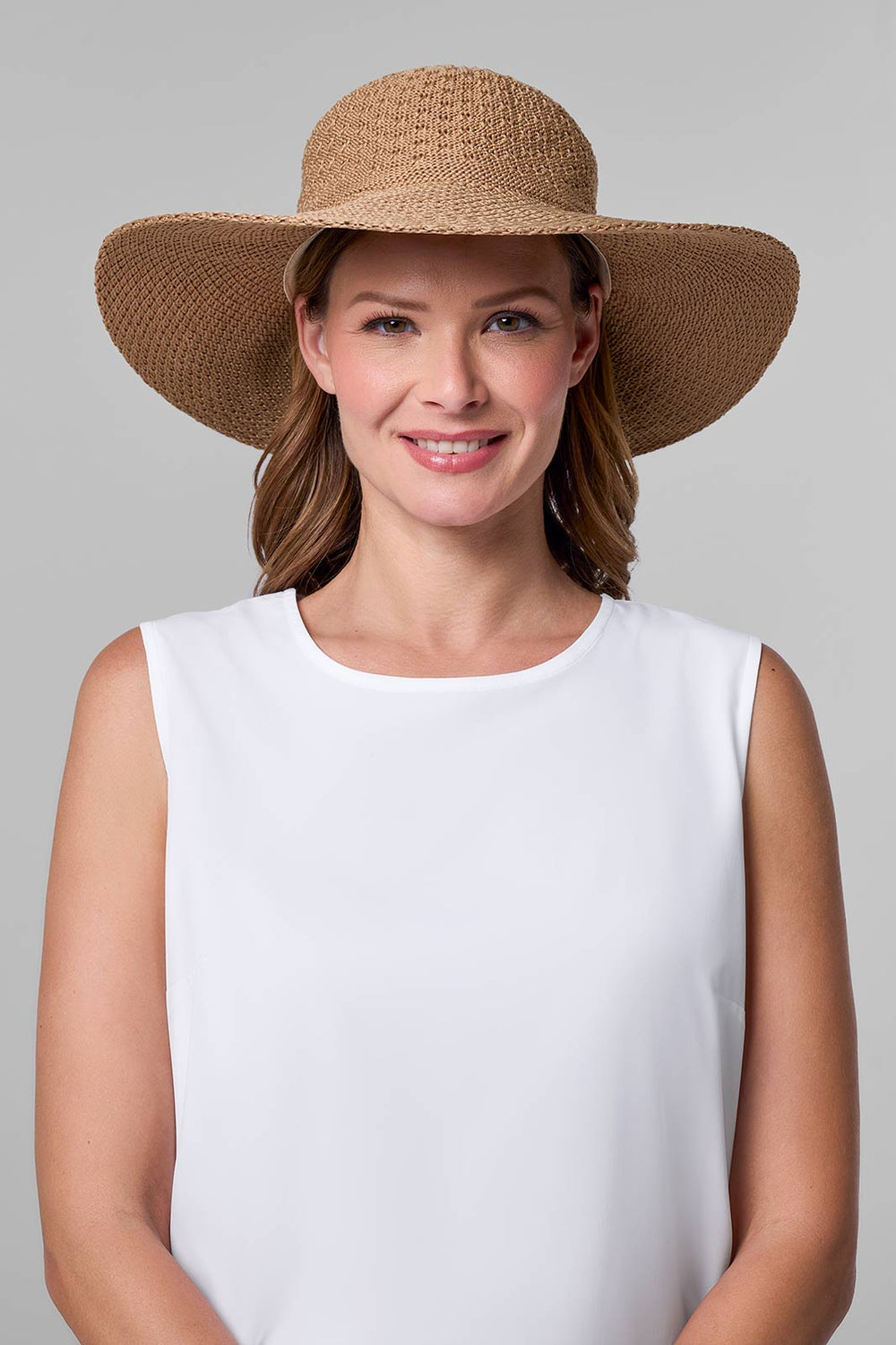 Image of Perla Packable Wide Brim Hat | Tan product
