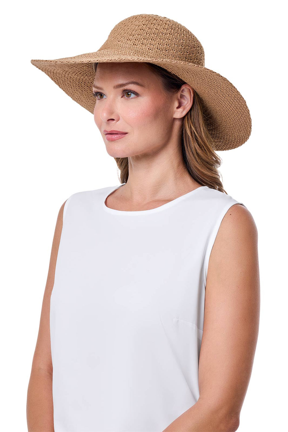 Image of Perla Packable Wide Brim Hat | Tan product