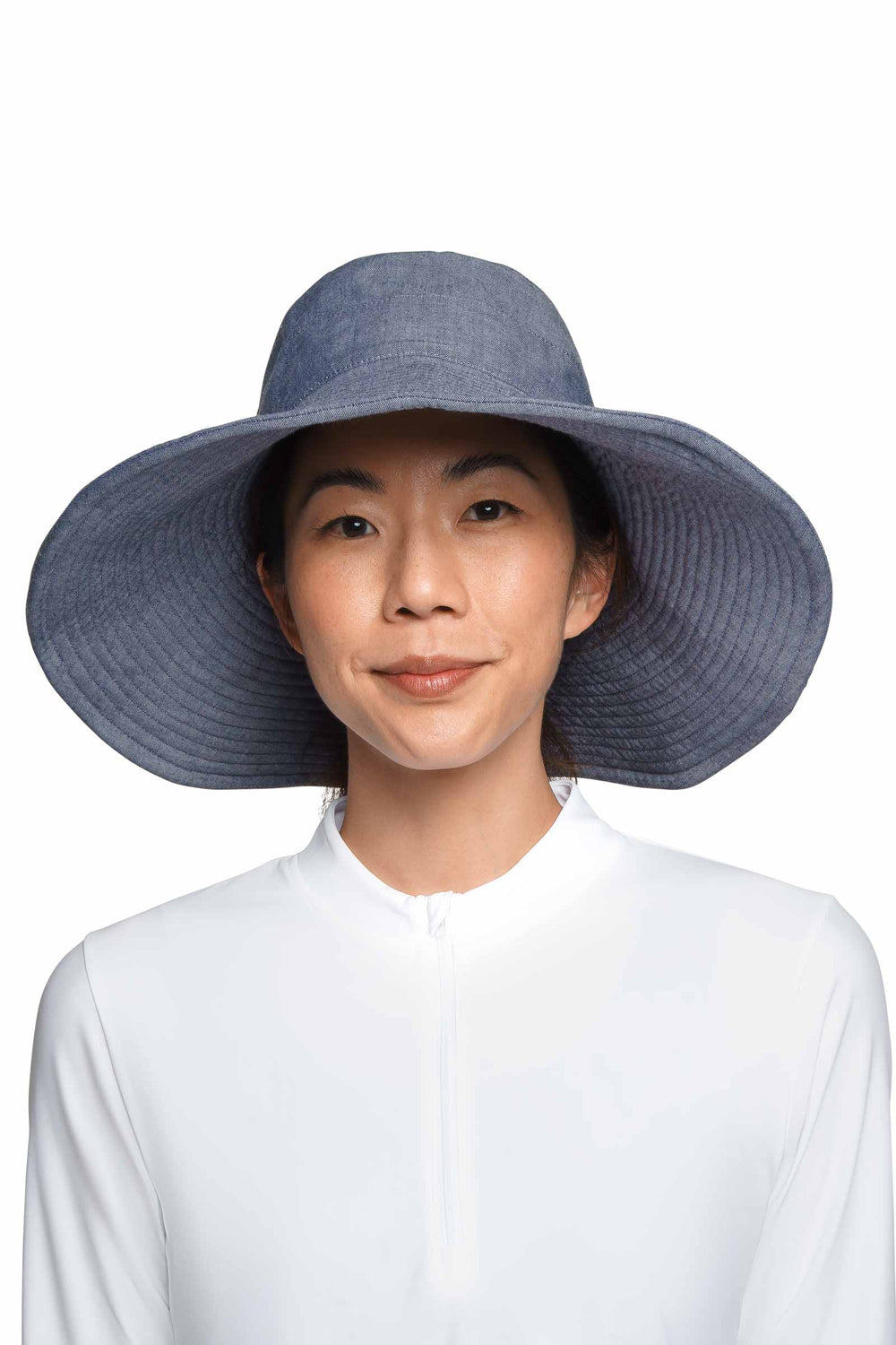 Image of Women's Brittany Beach Hat | Denim Blue Chambray product
