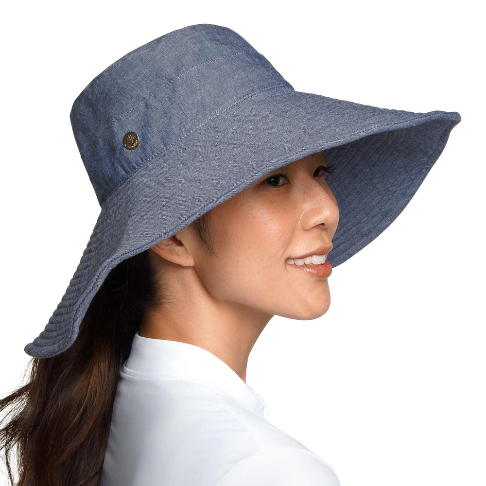 Image of Women's Brittany Beach Hat | Denim Blue Chambray product