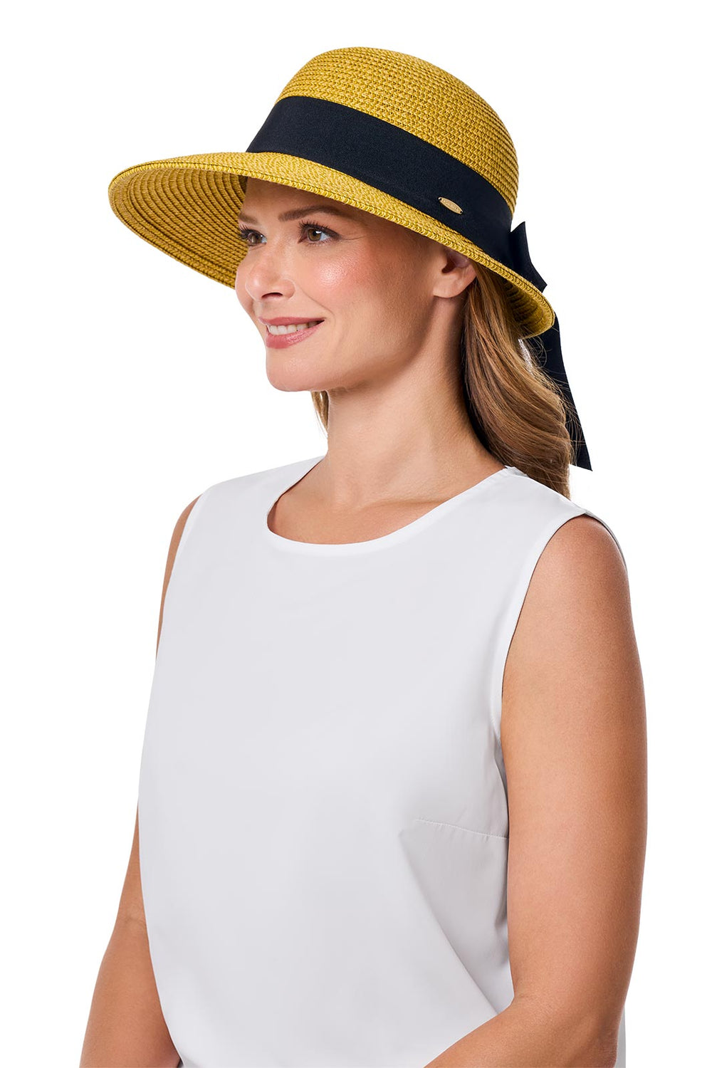 Image of Clara Wide Brim Hat with Ribbon | Natural product