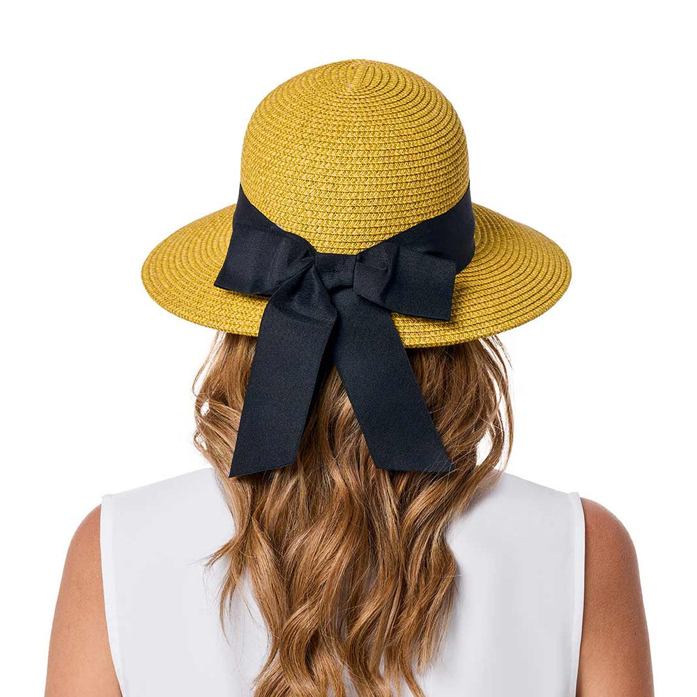Image of Clara Wide Brim Hat with Ribbon | Natural product