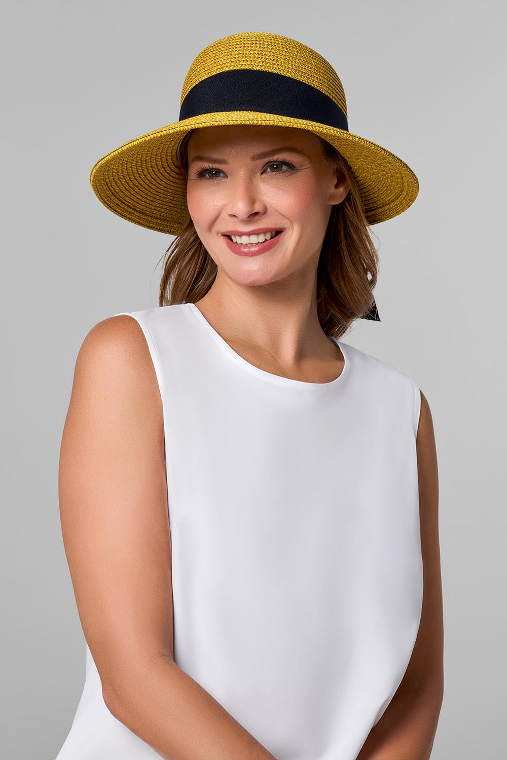 Image of Clara Wide Brim Hat with Ribbon | Natural product