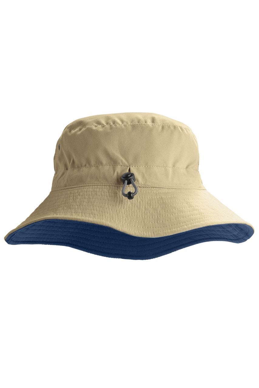 Image of Unisex Landon Reversible Bucket Hat | Tan/Navy product