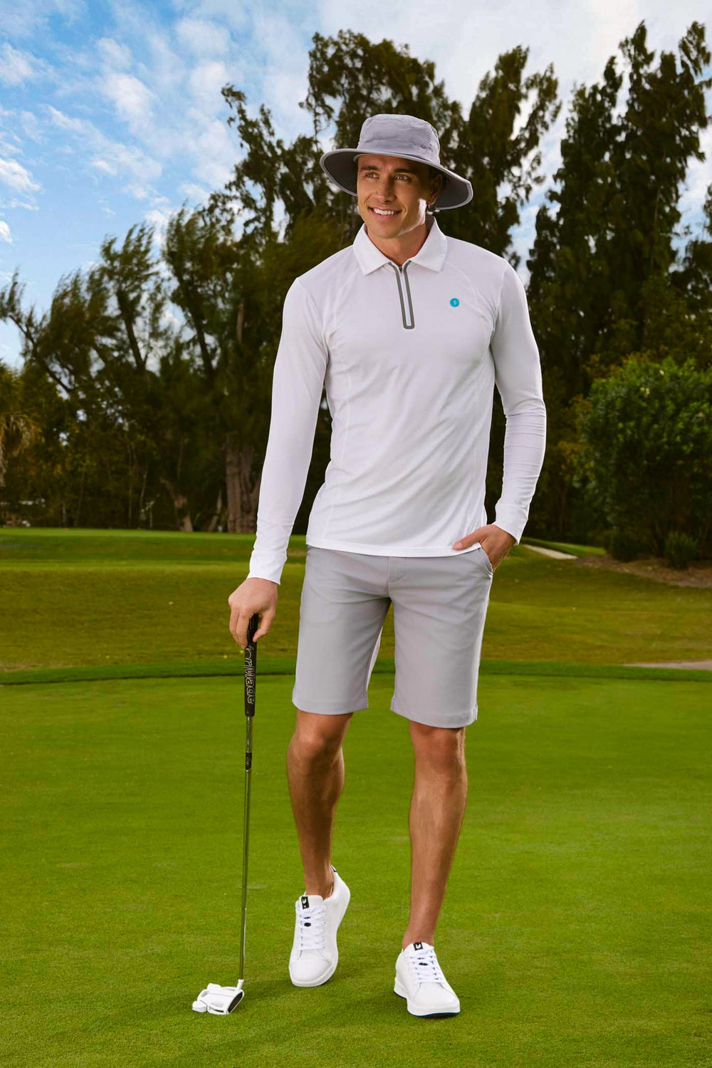 Image of Fore Performance Golf Hat with Wide Brim | Steel Grey product