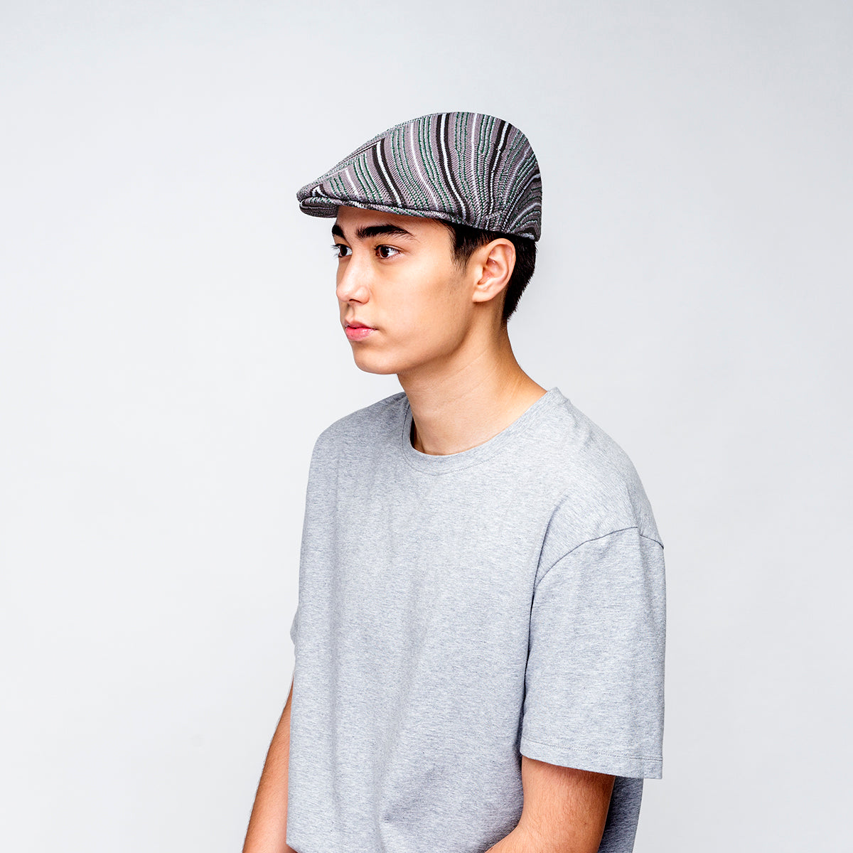 Casquette Kangol Nostalgia Stripe 507 - Homme, 100% Nylon, Visière 4.7 Cm - Style Rétro