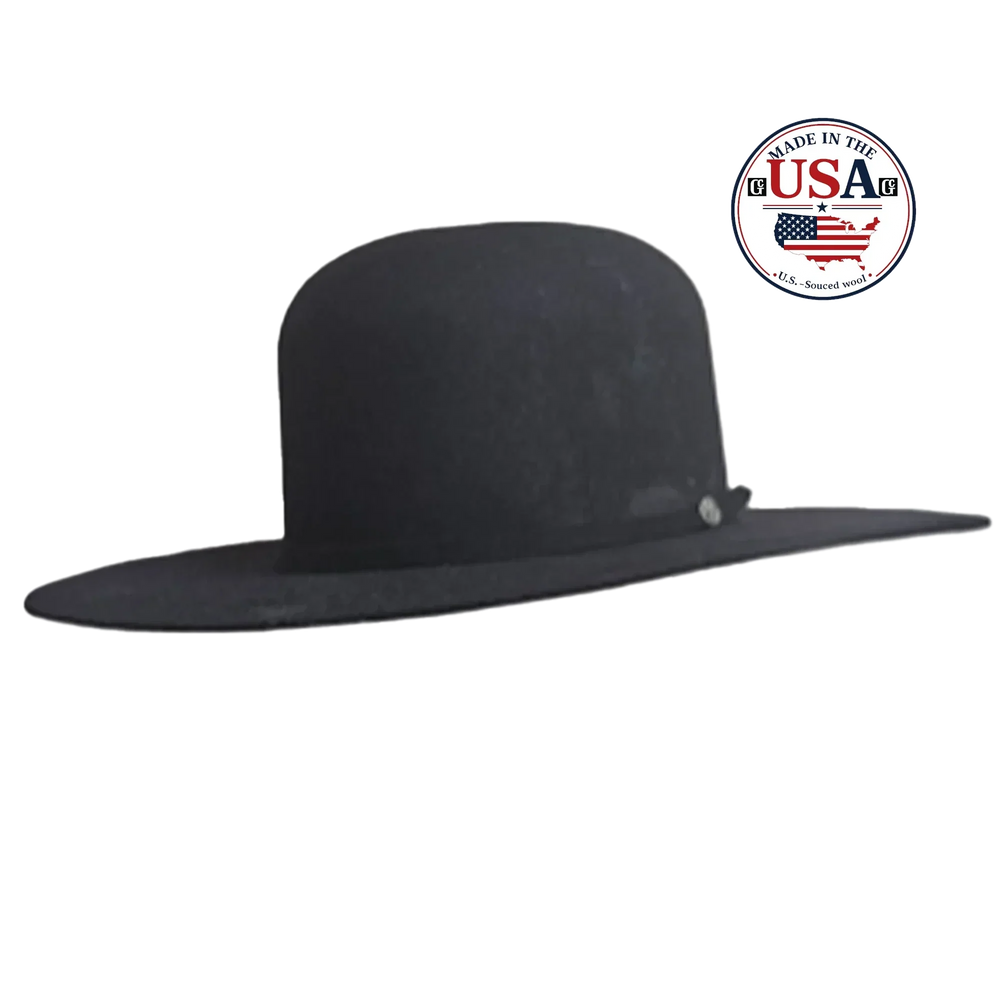 Image of Open Crown Black 5X Wool USA Cowboy Hat product